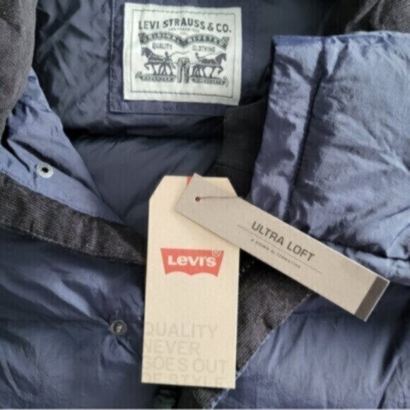 Levi’s Winter Bubble  Puffer Coat Blue Men's  Sz Small - Picture 12 of 14
